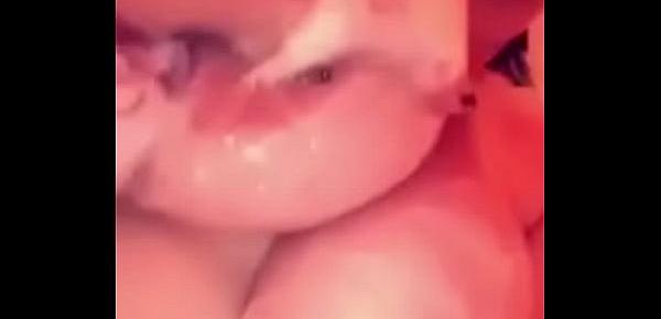  Chubby wife showers and shows her tits